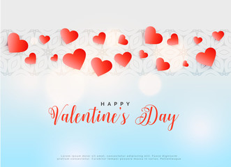 red hearts happy valentine's day design