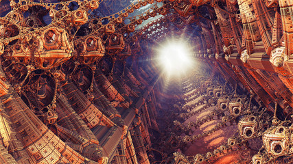 Abstract background, fantastic 3D structures, fictional background.