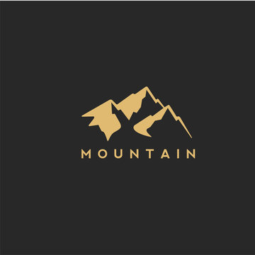 golden mountain in vector style