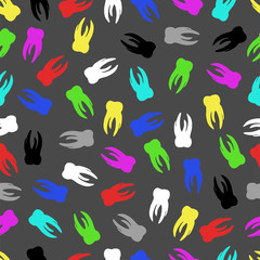 colored teeth. seamless pattern