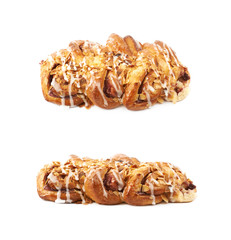 Sweet cinnamon pastry bun isolated