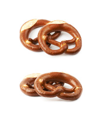 Salted bavarian bagel isolated