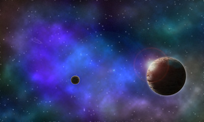 Obraz na płótnie Canvas background Starry night sky planets-1