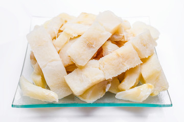 pieces of desalted cod