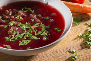 Traditional Romanian beet borscht