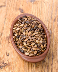 sunflower seeds toasted in clay pot