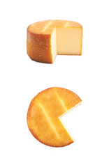 Wheel of cheese isolated