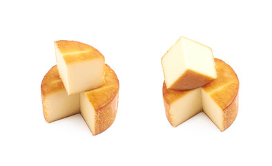 Wheel of cheese isolated