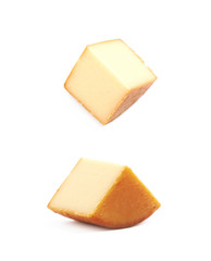 Slice of cheese isolated