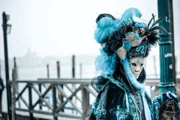 Fototapeta na wymiar The mask landing in Venice