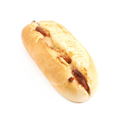 Pizza toppings pastry bun isolated