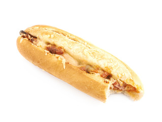 Pizza toppings pastry bun isolated