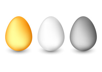 Realistic vector eggs isolated on a white background.