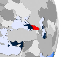 Obraz premium Syria on globe