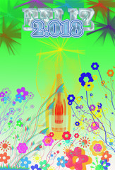 Fototapeta premium Felicitación de Año Nuevo y Navidad