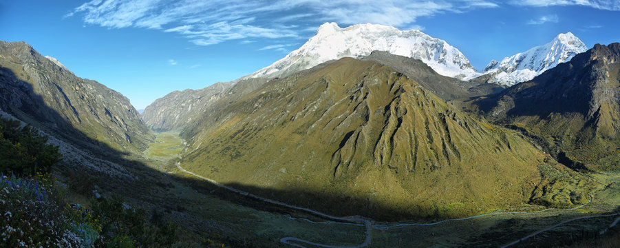 Huascaran peak from Punta Olimpica pass, Peru