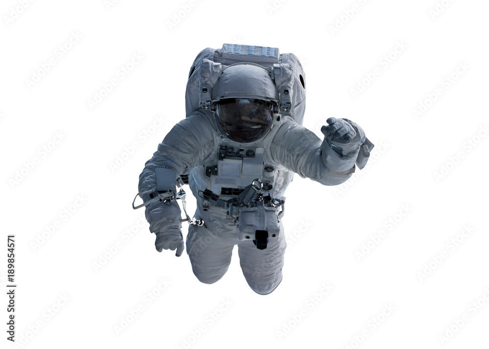 Wall mural astronaut isolated on white background 3d rendering elements of this image furnished by nasa