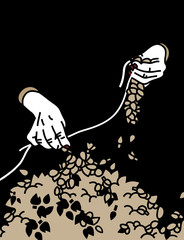 Jasmine gathering. Tribal feelings