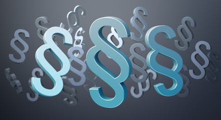 Law protection right icons 3D rendering