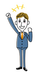 若いビジネスマン｜やる気、ファイト