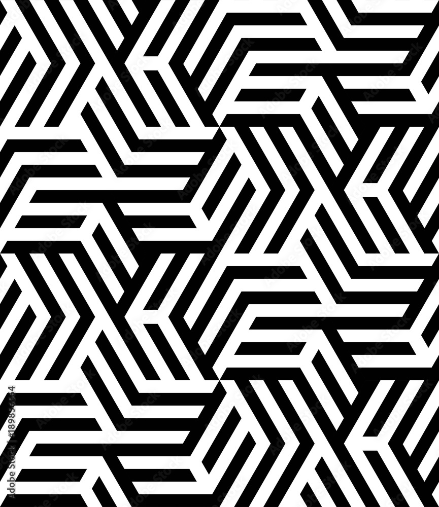 Wall mural vector seamless texture. modern geometric background. monochrome repeating pattern with broken lines