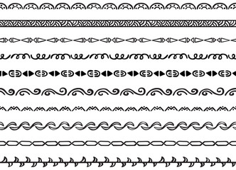 Fototapeta premium Illustrated seamless borders