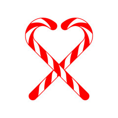 Christmas Candy Cane Cross Love Illustration