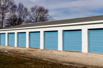 Marion - Circa January 2018: Numbered self storage and mini storage garage units IV