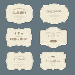 set of vintage labels old fashion. banner illustration vector.
