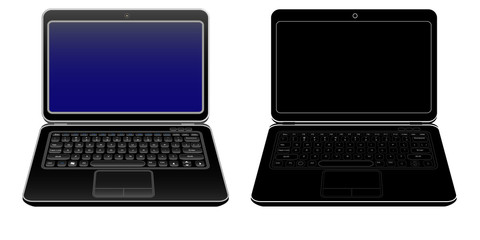 Laptop, vector, isolated