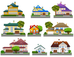 Houses icons, vector illustration
