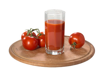 Red fresh tomatoes on a white background, isolate