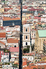 Spaccanapoli, Naples Italy.  View of Spaccanapoli street splitting city center