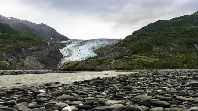 4K Moving Timelapse Time lapse clip of Alaska Exit Glacier Area Kenai Fjords National Park