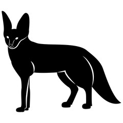 Vector image of a fox silhouette on a white background