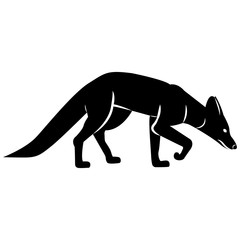 Vector image of a fox silhouette on a white background
