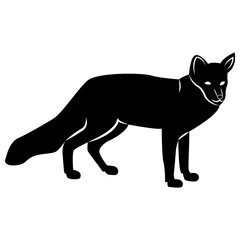 Vector image of a fox silhouette on a white background