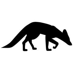 Vector image of a fox silhouette on a white background