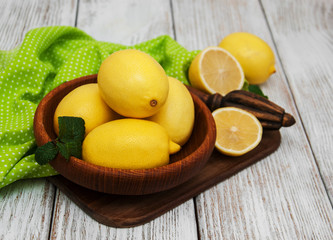 Fresh ripe lemons