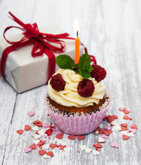 Cupcake and candle