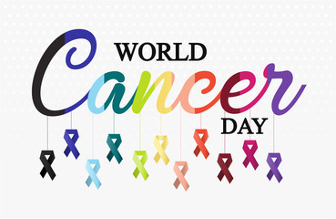 World Cancer Day card or background. vector illustration.