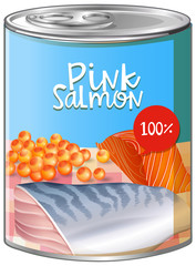 Pink salmon in aluminum can