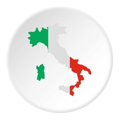 Italy map icon circle