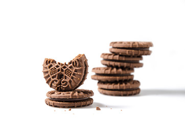 The Chocolate fudge in white background
