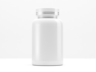 3d illustration. Can with capsules.