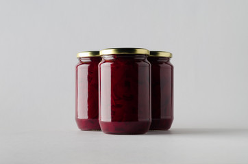 Pickled Beets Jar Mock-Up - Three Jars