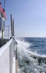 Seafaring: On board of a small excursion and fishing boat on the Kattegat Sea © Torsten Grieger
