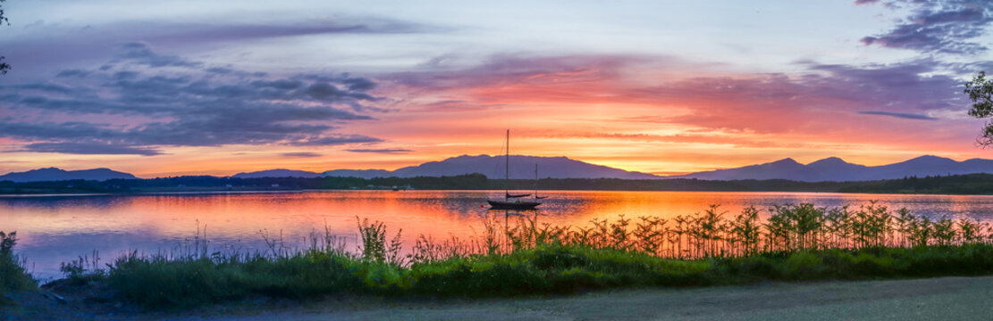 Amazing sunset at Loch Linnhe with Shuna Island and Ardnamurchan in background, Argyll