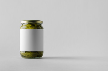 Pickled Cucumber Jar Mock-Up. Blank Label.