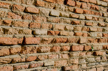 The old brick wall with the history